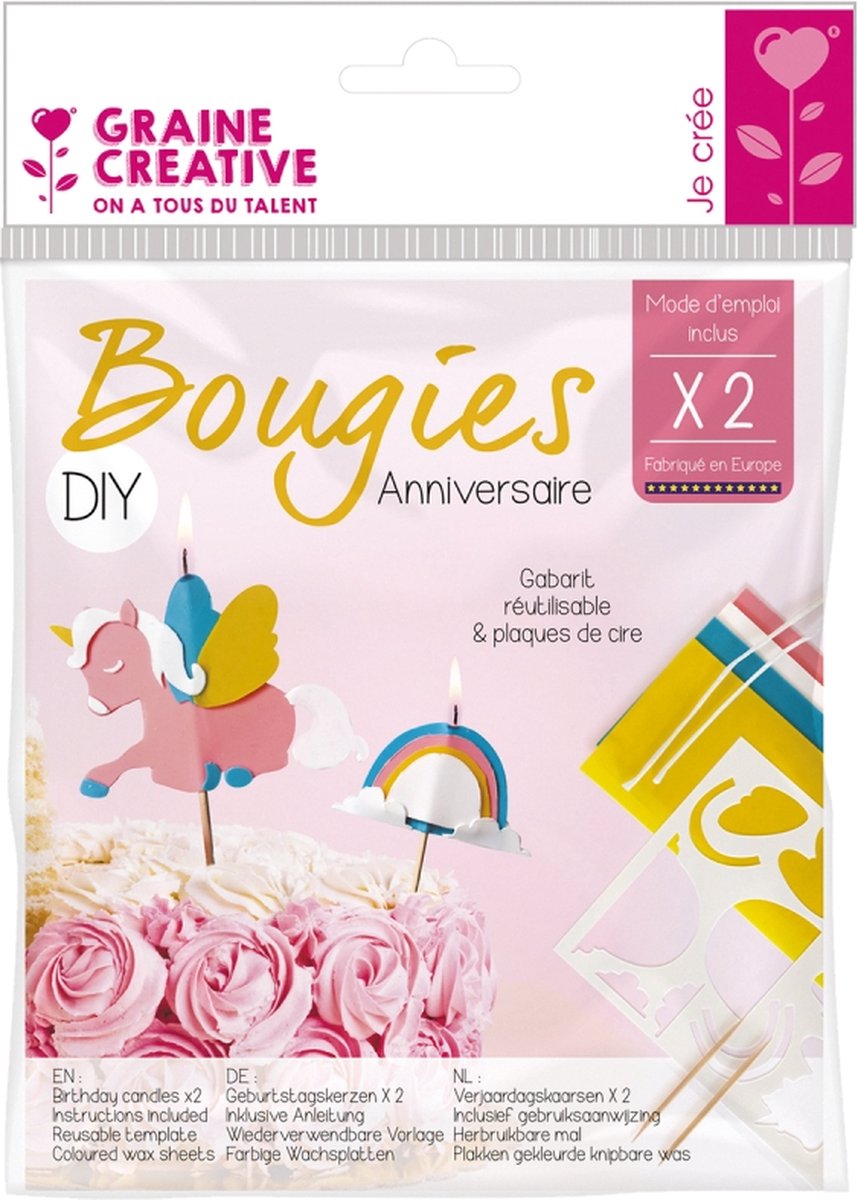 DIY-Maak je eigen Verjaardagskaarsen | DIY-Birthday Candles | Eenhoorn 2 st